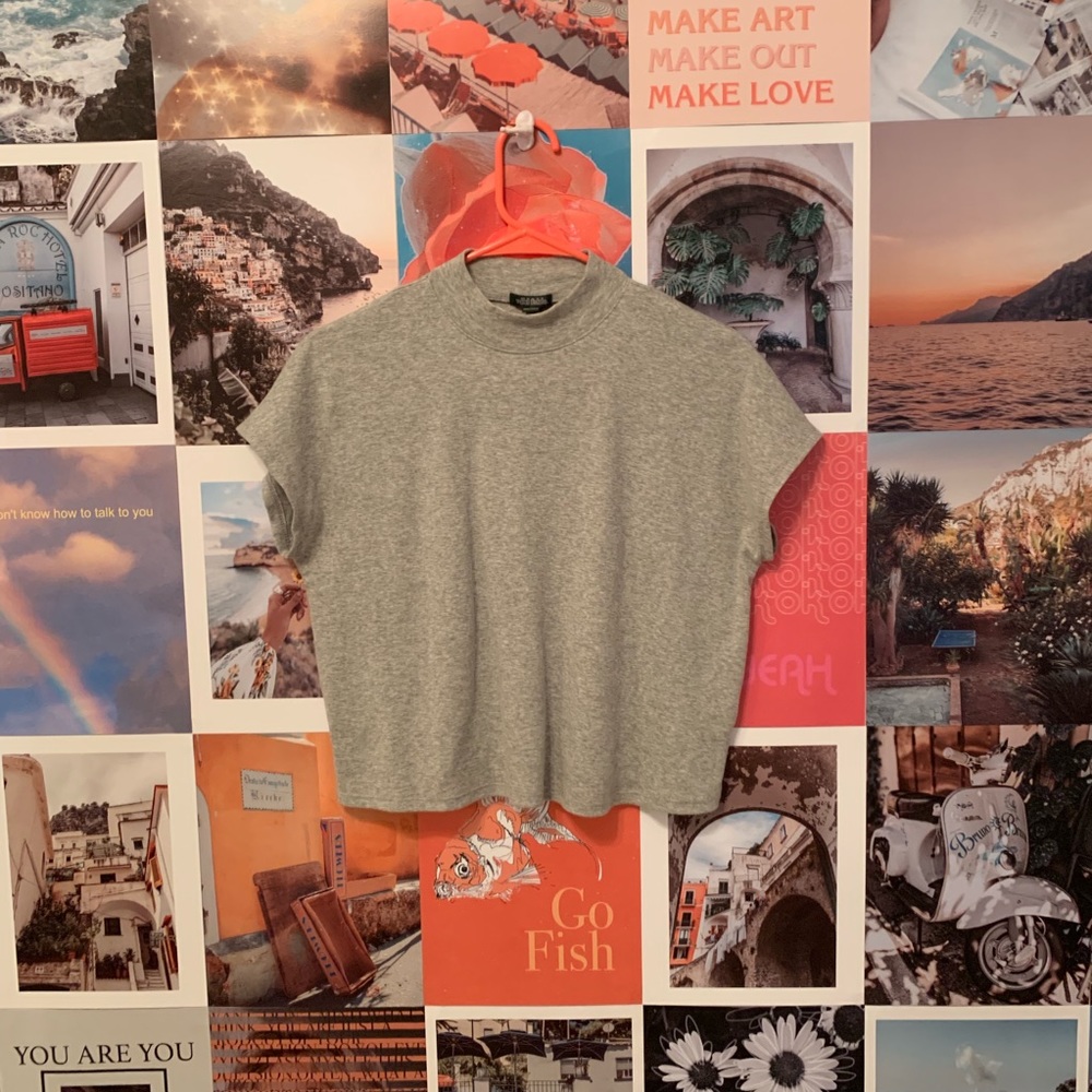 Gray mock neck top from Wild Fable